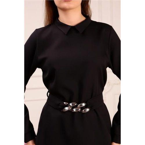 Zincir Kemerli Sade Basic Tunik Pantolon İkili Takım - 70007.003 - Siyah