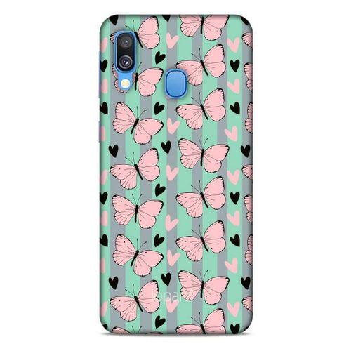 Samsung Galaxy A40 Kılıf Kelebek Etkisi (43) Thin Fit Kılıf Kahve Yeşil