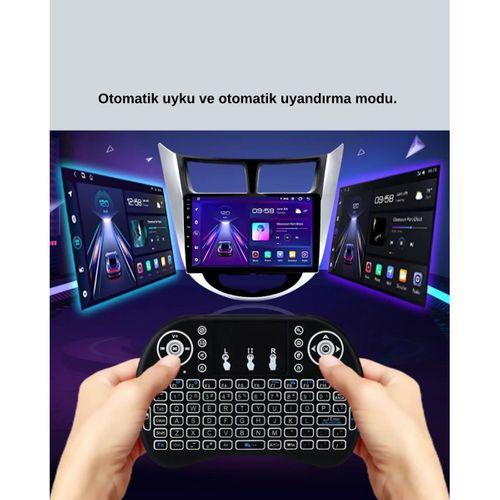 Işıklı Kablosuz Mini Klavye – 2.4 Ghz, Dokunmatik Mouse Özellikli