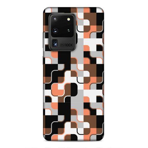 Samsung Galaxy S20 Ultra Uyumlu Kılıf Insomnia (47) Crystal Flex Kılıf Siyah Portakal