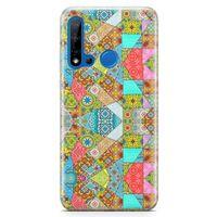 Huawei P20 Lite 2019 Kılıf Yeşil Vintage Arka Kapak Koruma Desenli Full Koruyucu