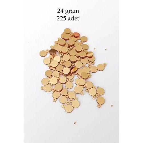 Oya Abiye Bileklik Kolye Pleksi Metalik Plastik Pul Altın Renk 24 gram 225 adet - BNC553