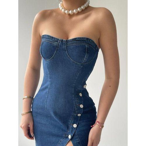 Nerg Düğme Detaylı Elbise