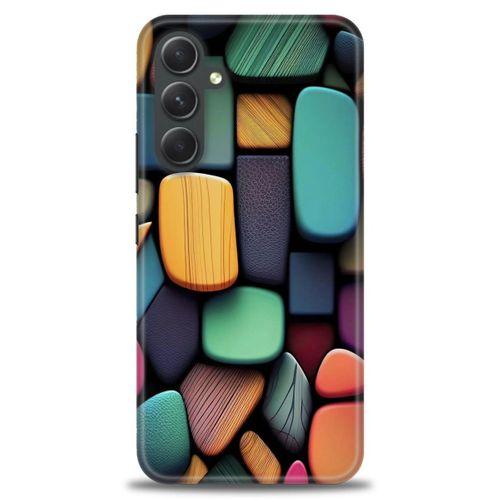Samsung Galaxy A54 Kılıf HD Baskılı Kılıf - Renkli Taşlar + Tam Ekran Koruyucu
