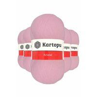5 Adet Kristal Çift Katlı El Örgü Lif İpi Bebe Pembe K788 - kartopu mudanis