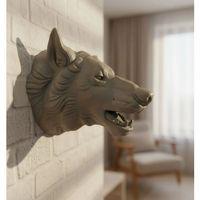 Gri Kurt Duvar Biblosu Güçlü Detaylı Dekoratif Tasarım 25x19 Cm