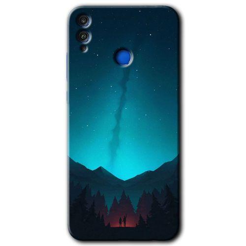 Honor 8x Kılıf HD Desen Baskılı Arka Kapak - Night Fores Mount + Kırılmaz Cam