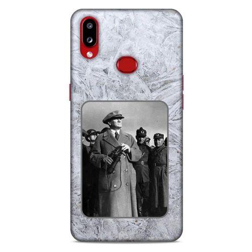 Samsung Galaxy A10s Kılıf Atatürk (33) Hybrid Kılıf Beyaz Tüyler