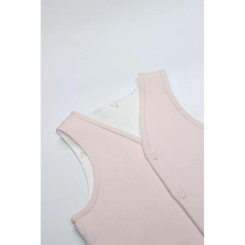 Bistyle Grow İn Love Çift Taraflı Bebe Yelek 18102 Pembe Ekru