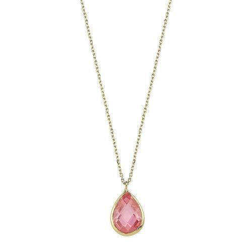 14 Ayar Altın Kolye Pembe Taşlı 1.10 Gram