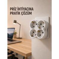Tek Prizi 4’lü Yapan Priz Çoğaltıcı Direkt Prize Takılan Kablosuz Çoklayıcı