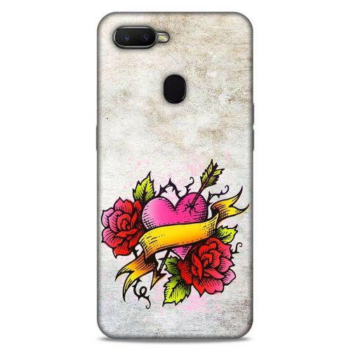Lopard Oppo Ax7 Uyumlu Kılıf Tattoo's (12) Koruyucu Silikon Gri Pembe