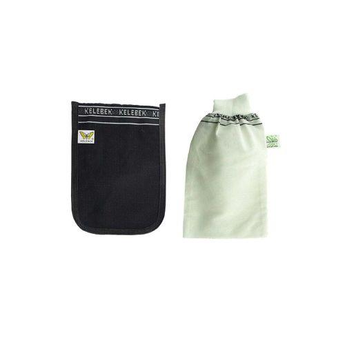 2 Adet Kalın Siyah ve Beyaz Hamam Kesesi 25x17 Cm