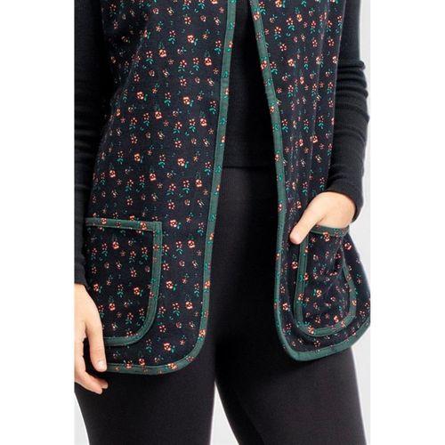 Kolsuz Meryem Çift Taraflı Cepli Pazen Kışlık Yelek Siyah/Mor Syh/Mr