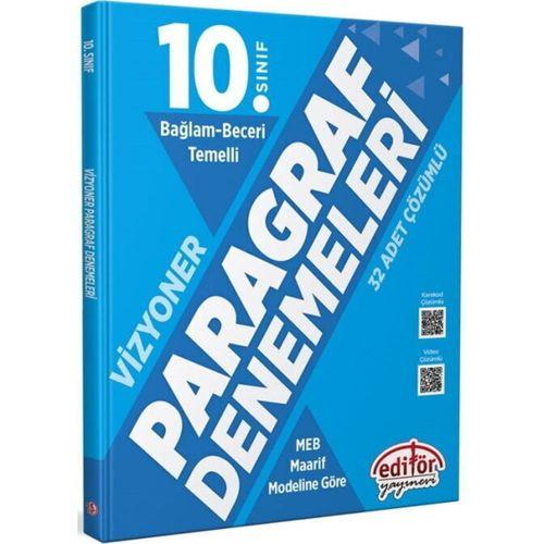 10. Sınıf Paragraf Bağlam Beceri Temelli Denemeleri Editör Yayınları