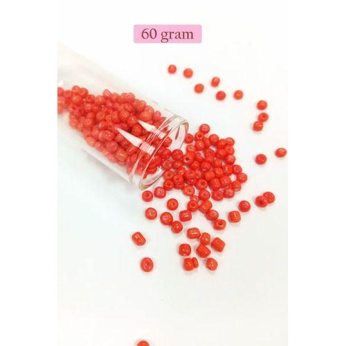 Dökme Cam Kum Boncuk Büyük Boy (6/0) 4 mm - 60 Gram - Turuncu - BNC137