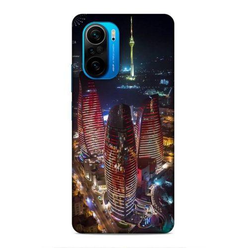 Xiaomi Poco F3 Uyumlu Kılıf Azarbaijan (33) Hybrid Kılıf Kuleler Gece