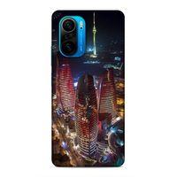 Xiaomi Poco F3 Uyumlu Kılıf Azarbaijan (33) Hybrid Kılıf Kuleler Gece