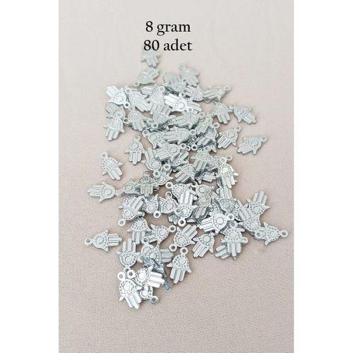Oya Abiye Bileklik Kolye Pleksi Metalik Plastik Pul Gümüş Renk 8 gram 80 adet - BNC526
