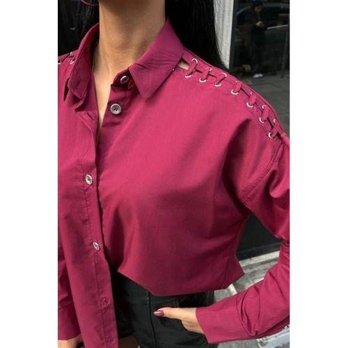 Kuşgözü Ve Biye Detaylı Poplin Gömlek 3419