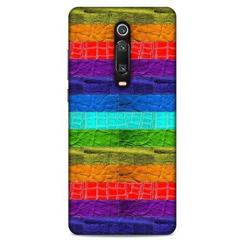 Xiaomi Mi 9T Kılıf Patchwork (38) Neo Hybrid Kılıf Yeşil Kırmızı Mor