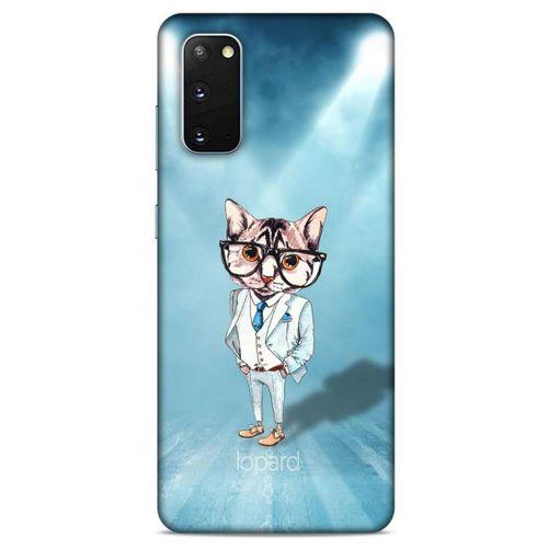 Samsung Galaxy S20 Kılıf FunnyMaX (40) Fit Silikon Kılıf Açık Mavi Kedi