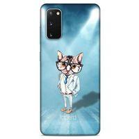 Samsung Galaxy S20 Kılıf FunnyMaX (40) Fit Silikon Kılıf Açık Mavi Kedi