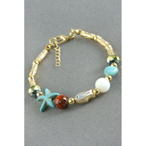 Karışık Turkuaz Taşlı Mineli Bileklik