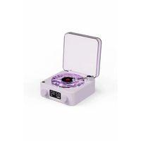 Waves Nostalji Plak Görünümlü Bluetooth Hoparlör 3d Ses Dalgası Retro Müzik Plak Mor