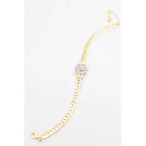 Taşlı Vip Bileklik - Altın