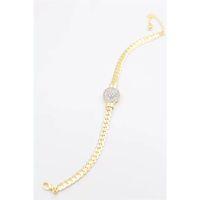 Taşlı Vip Bileklik - Altın