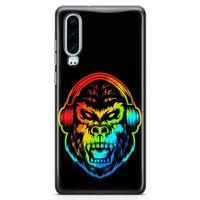 Huawei P30 Kılıf Goril Colorful Arka Kapak Koruma Desenli Full Koruyucu