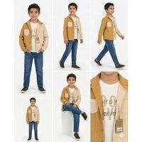 6-11 Yaş Keten Gömlekli 3 Parça Çocuk Takımı