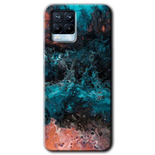 Realme 8 Pro Kılıf HD Desen Baskılı Arka Kapak - Liquid Colorfull + Kırılmaz Cam