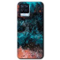 Realme 8 Pro Kılıf HD Desen Baskılı Arka Kapak - Liquid Colorfull + Kırılmaz Cam