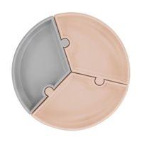 Eğitici Çocuk  Oyuncak   Puzzle Vakum Tabanlı Silikon Tabak Bubble Beige / Powder Grey