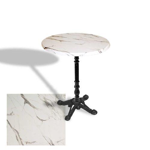 Dockers Çipa 1004 Döküm Ayak Yuvarlak Masa Çap 60cm - (Werzalit, Wermodin ve Allzalit Tabla) - Afyon Mermer