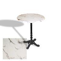 Dockers Çipa 1004 Döküm Ayak Yuvarlak Masa Çap 60cm - (Werzalit, Wermodin ve Allzalit Tabla) - Afyon Mermer