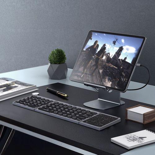 Lenyes WK110 Sessiz Tuş Tasarımlı Num Touch Pad Özellikli Katlanabilir Bluetooth Bağlantılı Kablosuz Klavye