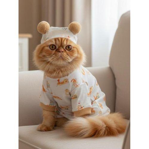 Boobie Bejjy Kedi Tulumu & Bere Takımı | Penye Kumaş | Tüy Dökülmesini Azaltır