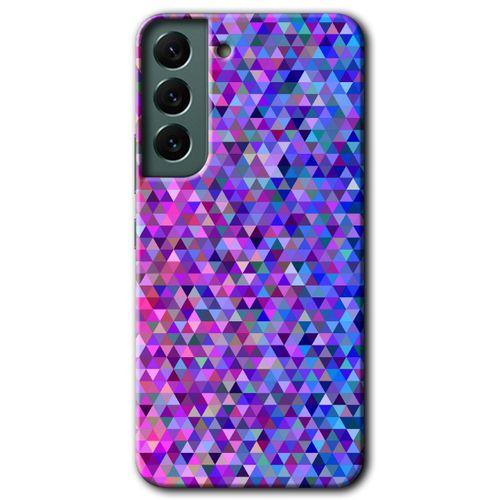 Samsung Galaxy S22 Kılıf HD Desen Baskılı Arka Kapak + Temperli Cam - Pixel Mozaik