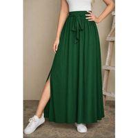 Kadın Yüksek Bel Bei Kuşaklı Yandan Yırtmaçlı Uzun Sandy Etek