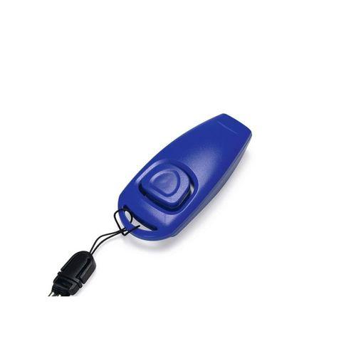 Beeztees Köpek Eğitim Düdüğü ve Klikırı, Karabina ve Bağlama Kordonlu, Mavi, 7x3x2cm