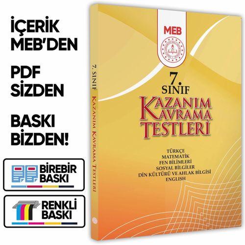 2026 7 Sınıf MEB Tüm Dersler Kazanım Kavrama Testleri KKT Yaprak Test Kitabı BASKI ÜCRETİ