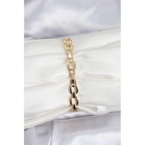 Pirinç Gold Renk VIP Seri Zincir Model Zirkon Taşlı Kadın Bileklik