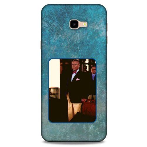 Samsung Galaxy J4 Plus Kılıf Atatürk (30) Silicone Case Turkuaz Taş