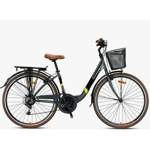 Kron Tetra 3.0 26 Jant Şehir Bisikleti Mat Füme-Neon Sarı