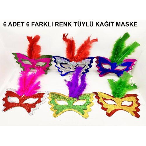 Tüylü Kağıt Karnaval Maskesi (639lı Set)