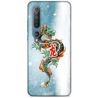 Xiaomi Mi 10 Kılıf Dragons (29) Arka Koruma Kılıfı Tatoo Mavi Ejderha