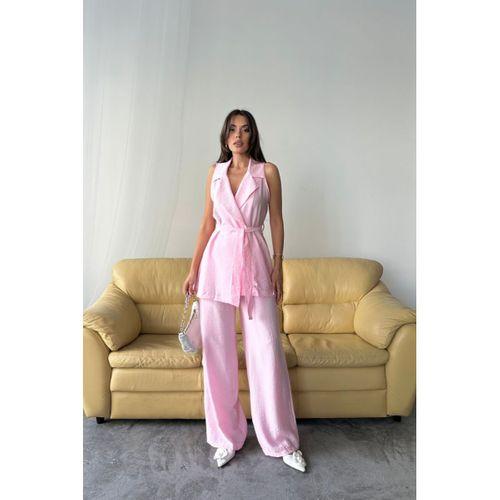 YELEK - PANTOLON TAKIM ÇİLEK KUMAŞ - Pembe